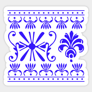 Indigo Blue Bohemian Aesthetic Pattern Sticker
